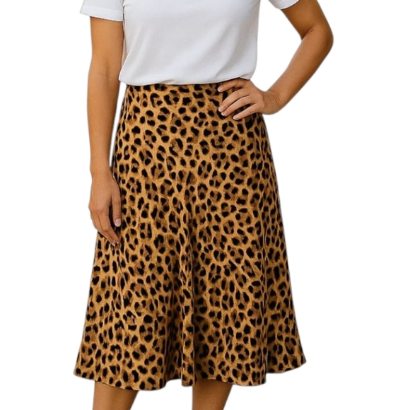 Vintage nine and company leopard cheetah 🐆 print midi skirt - Picture 1 of 9